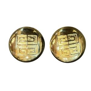 Vintage Givenchy Gold Tone Post Back Earrings